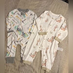 Cotton Baby Sleepers Bundle | Burt’s Bees 0–3M + Cherie Kids 3–6M